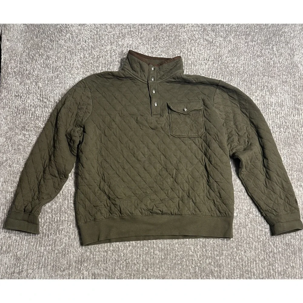 Polo Ralph Lauren Men's Spring Olive Green Quilted Double Knit Pullover Size XL